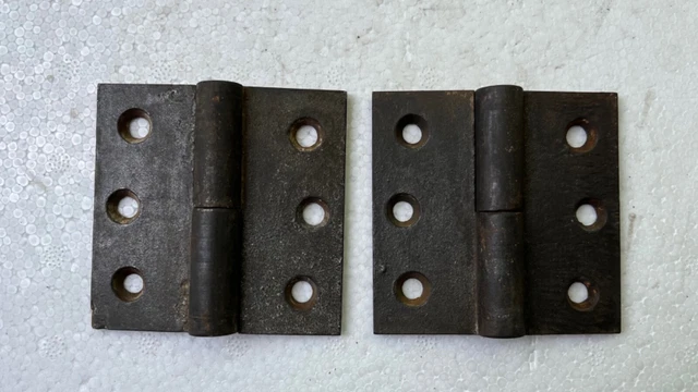 Pair of Antique Cast Iron Hinges - Lift Off Butt Hinges - Heavy Duty