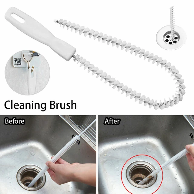 DRAIN UNBLOCKER FLEXIBLE Cleaner Clog Sink Plug Hole Remover Tool Clean ...