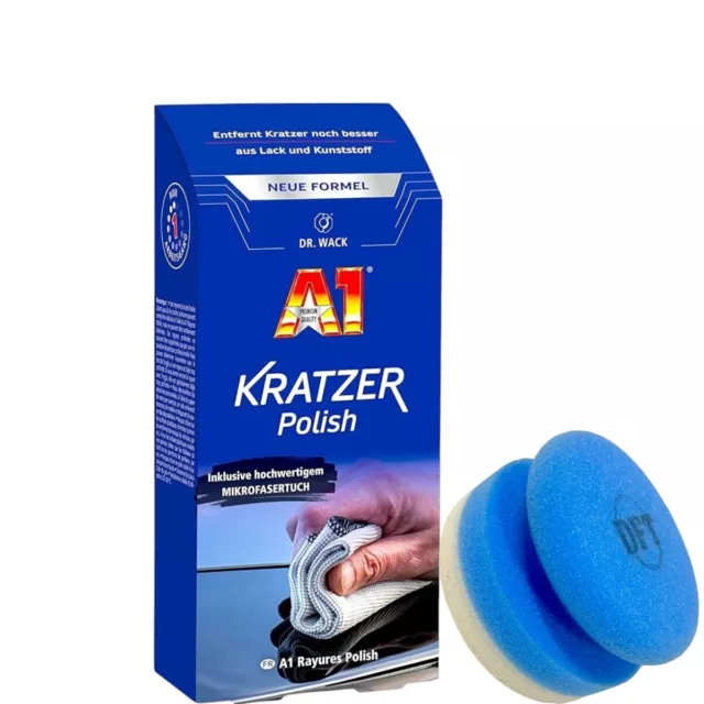 Kratzerpolitur Dr.Wack A1 Kratzer Polish 50 ml Set mit Tuch & Applicatorpuck