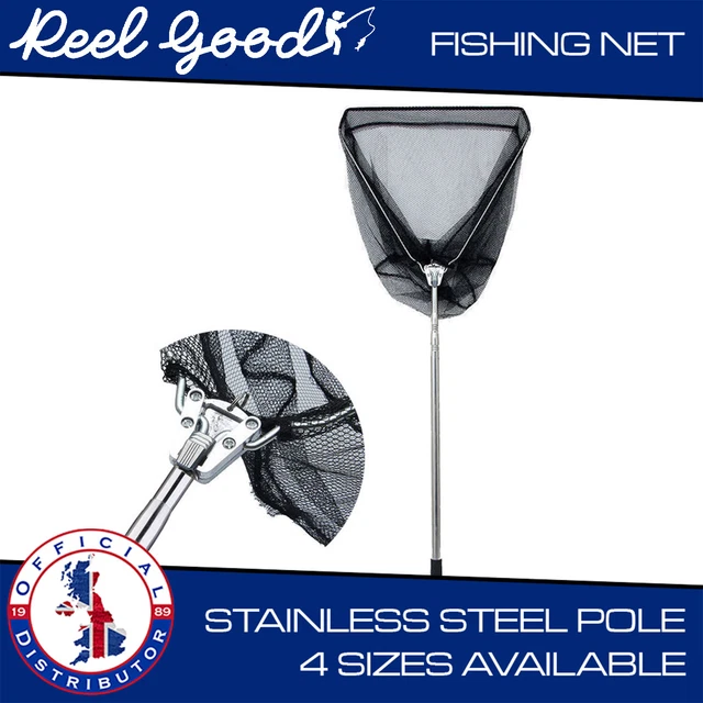 Stainless Fish Net LANDING FISHING NET Stainless Steel Frame telescopic extends to 2.1m £ ...