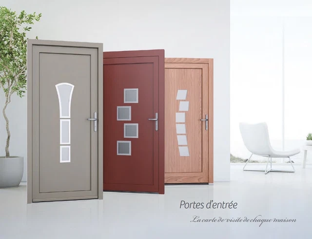 Les critères de choix de 16 portes d’entrée vitrées PVC, bois ou alu