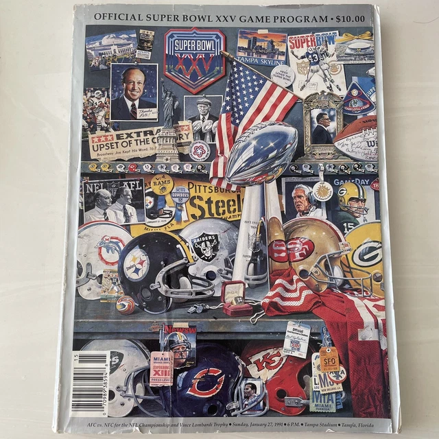 Official Super Bowl XXV Game Program Buffalo Bills vs New York Giants 1/27/1991