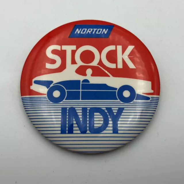 Vintage Norton Stock Indy Car Racing Badge Button Pin Pinback 3"  P8