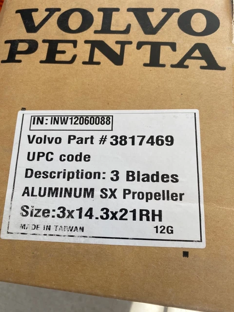 Volvo Penta SX 3X14.3X21 RH Propeller-Blade OEM 3817469 RH-NEW IN BOX
