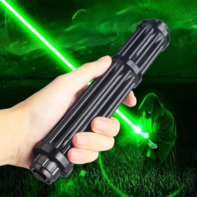 High Power 8000m Green Laser Pointer Pen Visible Beam Dot Laser Light +Battery 2