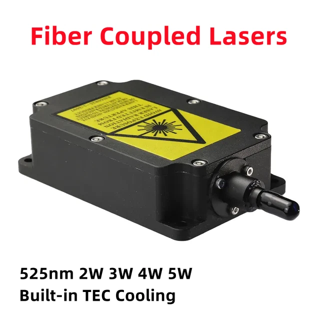 525nm 2W 3W 4W 5W Green Diode Laser Fiber Coupled Laser Built-in TEC Cooling