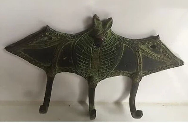 Bat Coat Hook Hanger Antique Key Towel Hat 3 Hooks Rack Robe Hanging Hook 6.2"
