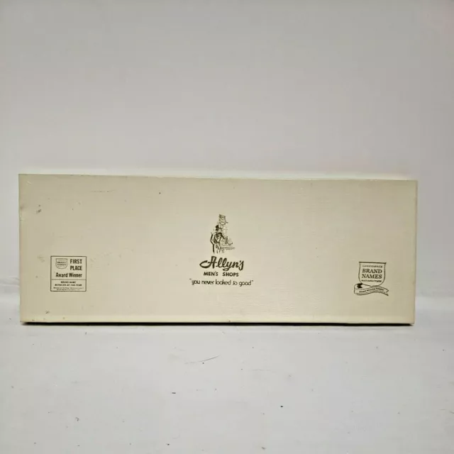 Vintage Allyns Mens Shop Long Rectangle Thin Gift Sock Tie Box 14.25x5.25inches
