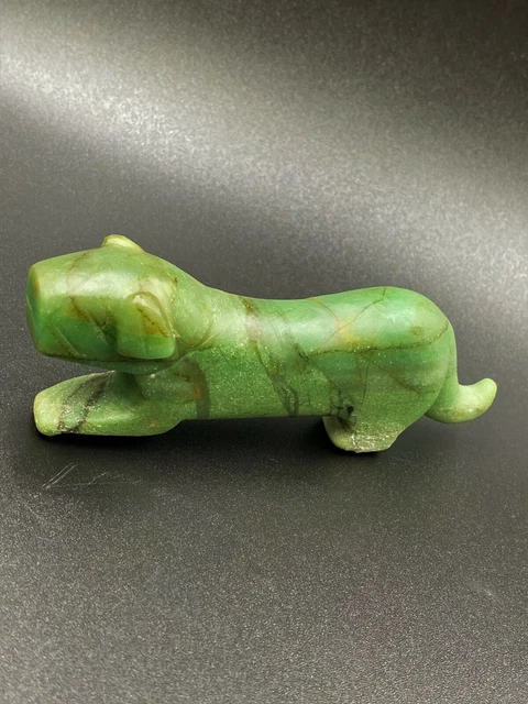 Old Antique Aventurine Jade Tiger Figure Bead Pendant Ancient Pyu Culture Burma 5