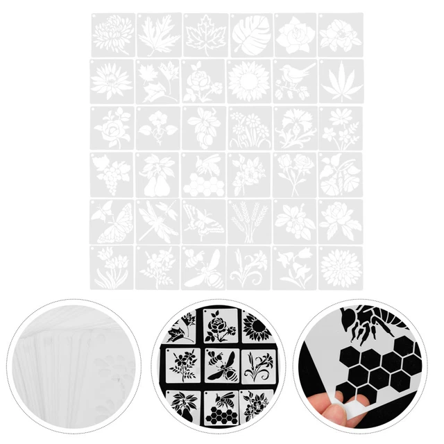 36 un. plantillas de pintura plástica hágalo usted mismo pintura plantillas reutilizables