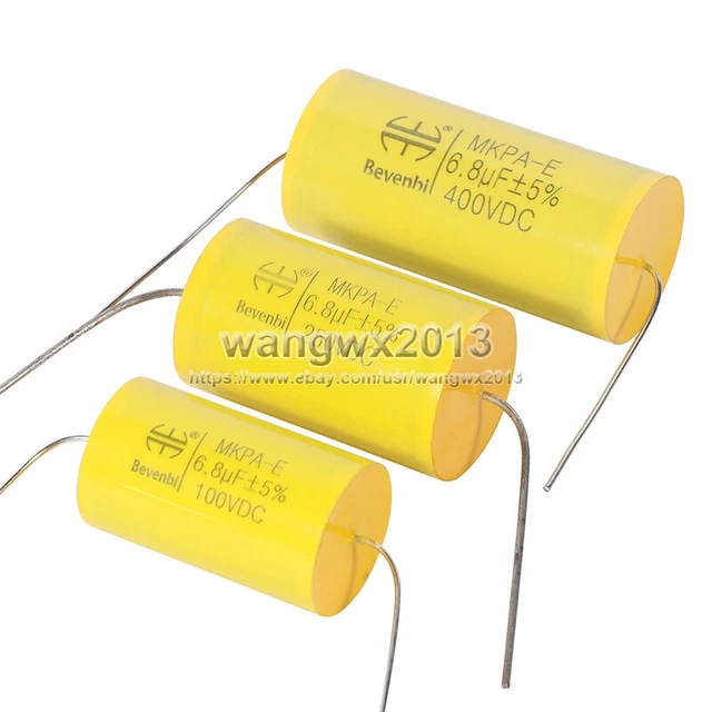 2pcs 6.8-47uF 100/250/400V Speaker Divider Metallized Film Non-Polar Capacitor