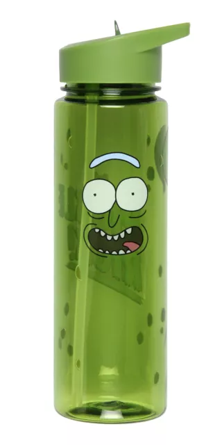 Botella de agua deportiva de plástico Rick and Morty con tapa abatible - I'm Pickle Rick -