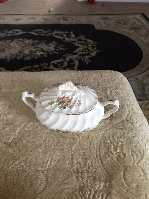 Vintage Porcelain Sugar Bowl Floral Pattern, Vintage, No Chips