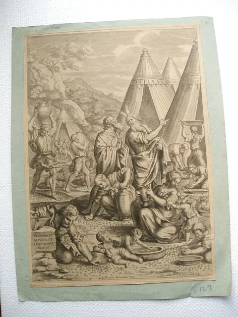 Très ancienne gravure Dominicus Rainaldus C. BLoemaert XVIIème Moïse et Aaron