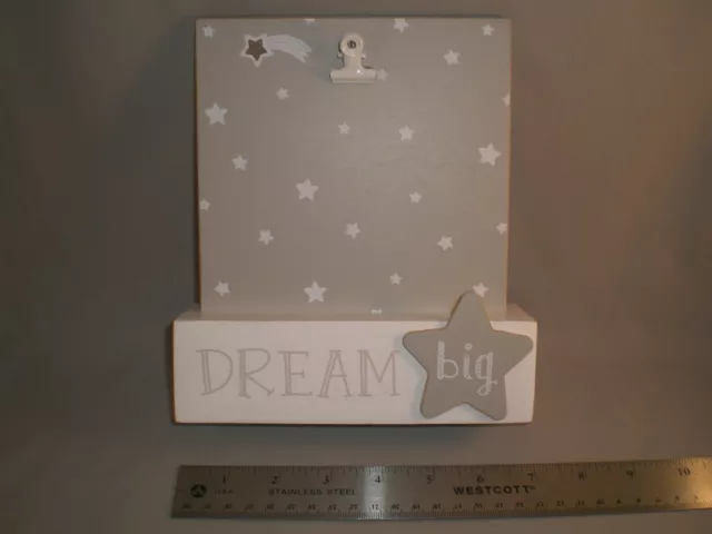 Baby Dream Big Wood Clip Picture Frame - Stars - 7 1/2" Tall x 7" Long