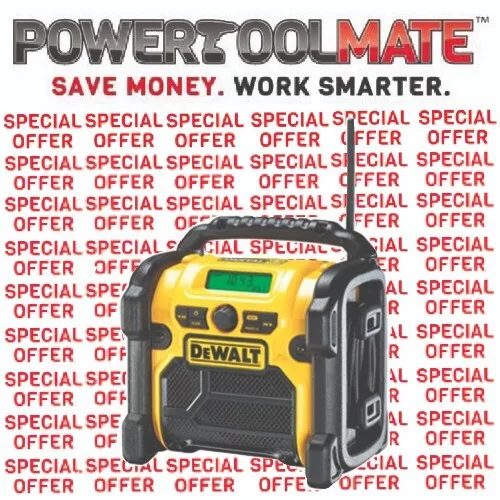 Dewalt DCR020 240v XR Compact DAB Digital Jobsite Radio 10.8v 14.4v 18v