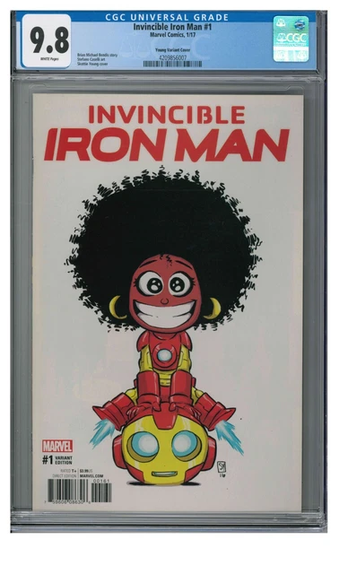 Invincible Iron Man #1 (2017) Riri Williams Skottie Young Variant CGC 9.8 DW230