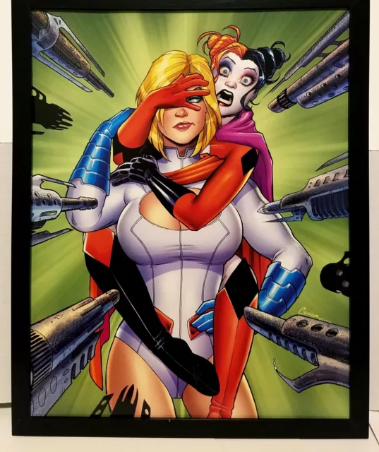 Harley Quinn & Power Girl by Amanda Conner 11x14 FRAMED DC Comics Art Print Post