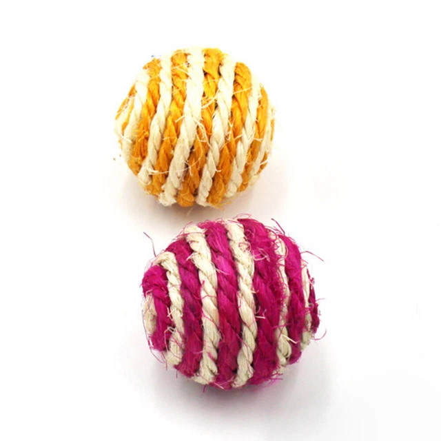 5 piezas 5 cm bola de sisal gatitos teaser juegos masticar rascar mascotas
