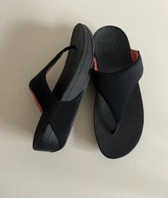 FitFlop Lulu Nylon Toe Post Thong Slide Sandals Womens Sz 9