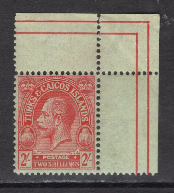 M22400 Turks & Caicos Islands 1922 SG174 - 2/- red/emerald wmk Mult Crown CA