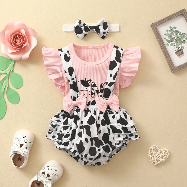 Abiti neonata bambina casual arricciacapelli + pantaloncini a sospensione + set fascia 2