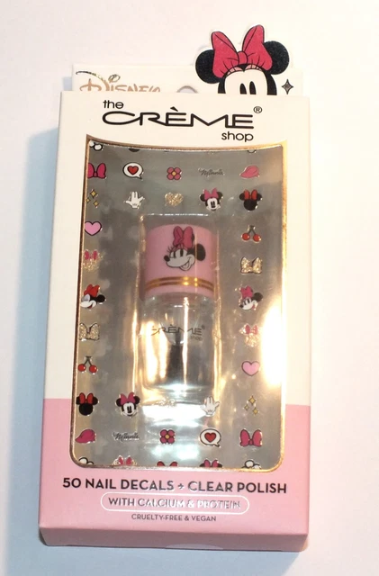 The Creme Shop Disney Minnie Mouse 50 Nail Decals Clear Polish Set Nail Art