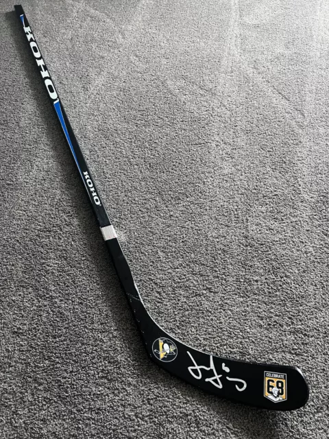 JAROMIR JAGR Pittsburgh Penguins Celebrate 68 SIGNED Hockey Stick Beckett COA