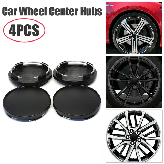 Universal Car Wheel Center Hub Caps Covers Set No Emblem Auto Accessories Black