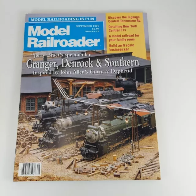 Model Railroader Magazine Sep 1992 Vol 59 No 9 Granger, Derrick & Southern