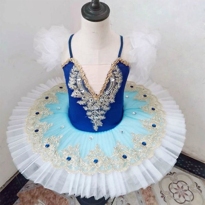 Le Ragazze Tutu Balletto PROFESSIONALE manica sbuffo Ballerina Vestito Pancake Costume Da Ballo