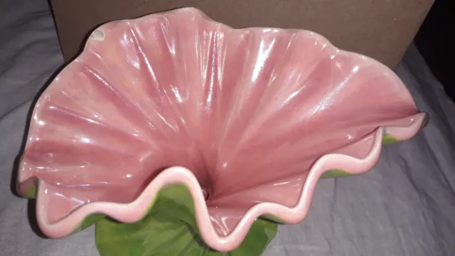 Vintage Wave Jakobsmuschel Art Deco Keramik Keramik Stück Vase Pflanzgefäß oder dekorativ 3
