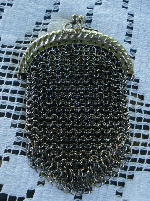 Porte-Monnaie Vintage En Cote De Maille Médiévale Des Années 1920