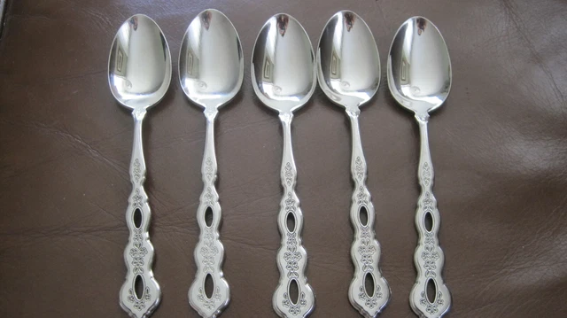 Lote De 5 Cucharaditas De Acero Inoxidable Oneida Fantasy-