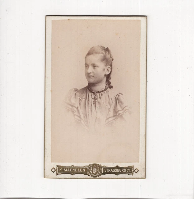 CDV Foto Damenportrait mit Widmung - Straßburg 1895