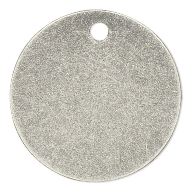Drop, Antiqued Silver Plated Brass 15mm Flat Round Blank Disc Coin 50 Charms `