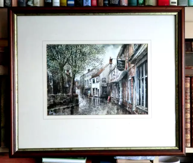 Original R (Reg) Siger Painting of Elm Hill, Norwich, Norfolk - Framed & Glazed