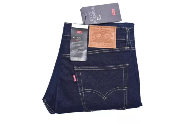 Levi's 511 Men's Slim Fit Dark Blue Jeans Denim New with Tags All Sizes L30 FIT