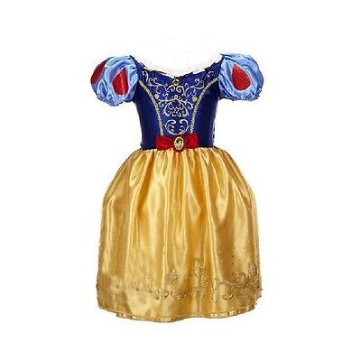 Girls Snow White Fancy Dress Costume Kids Princess Outfit UK Ages 2/3/4/5/6/7/8