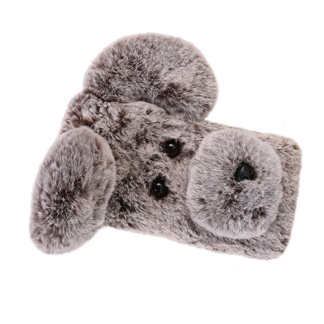 Coque pour téléphone Coque souple en peluche pour chien Mignon Mode Hiver 2