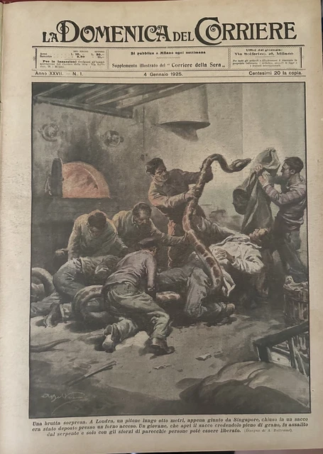 LA DOMENICA DEL CORRIERE annata 1925 completa rilegata rivista EUR 79