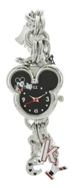 Disney cute charming Women's Mickey Mouse Shaped Dial Charm Bracelet Watch