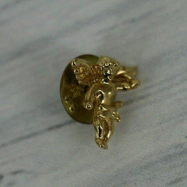 Oro Vintage Tono Ángel Guarda Pin Lote De Dos