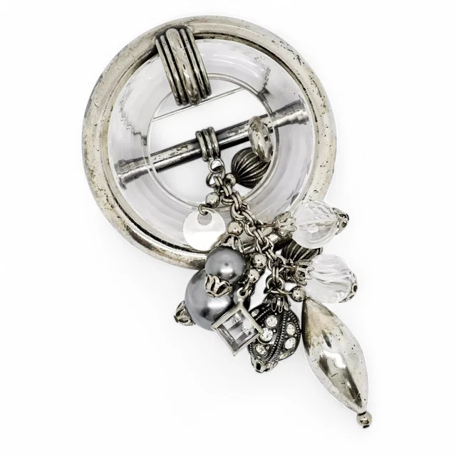 Broche Pendentif Vintage Années 70 En Argent Massif 835 - Style Tribal, Occasion