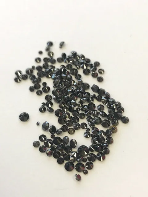 1 einzelner echter natürl. schwarzer Diamant rund, round facet ca 1,7-1,75 mm