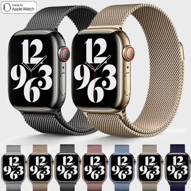 For Apple Watch iWatch Band Series 8 7 SE 6 5 4 3 Magnetic Stainless Steel Strap