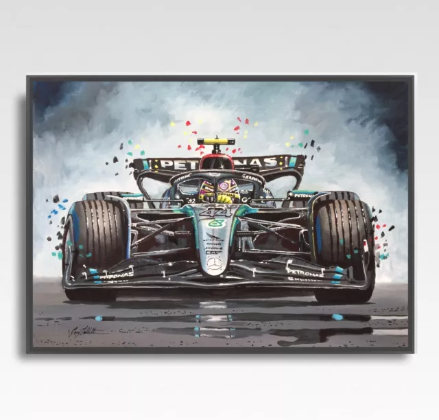 LEWIS HAMILTON W15 2024 F1 print from painting by Greg Tillett poster Formula 1