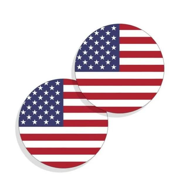 American Flag Stickers Flag Decals Round Indoor Outdoor 2 Circles America USA US