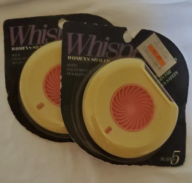 Lote de 2 afeitadoras vintage WHISPER para mujer 5 cuchillas 1992