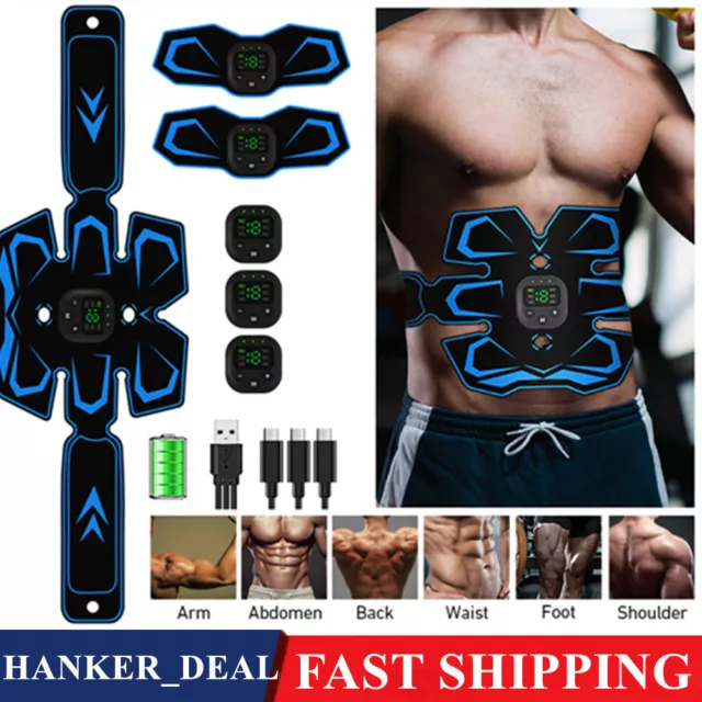 Rechargeable EMS Abdominal Muscle Toning Belt Trainer ABS Stimulator Toner Belt